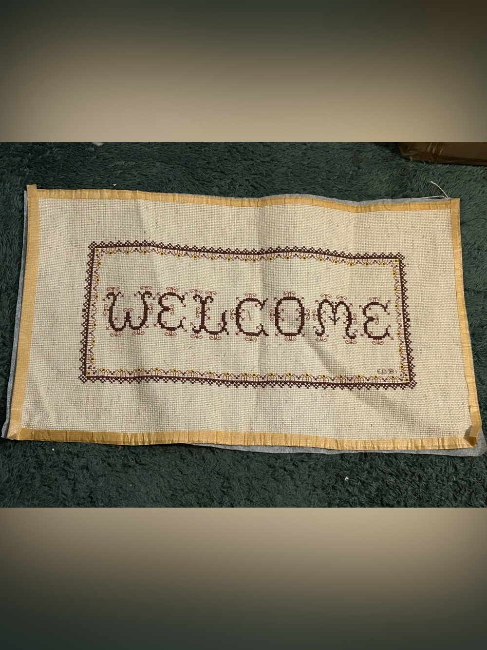 Vtg Cross-Stitch Sampler